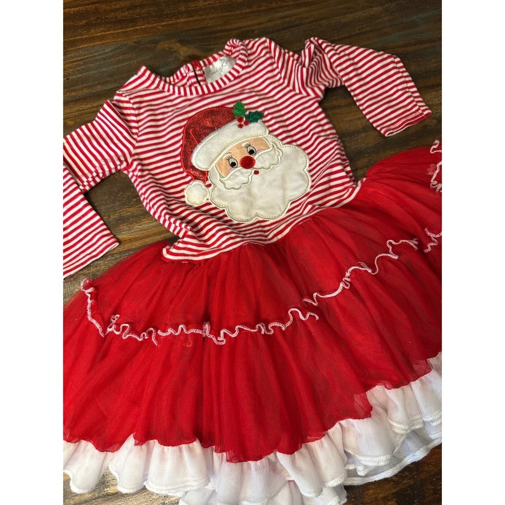 Emily Rose Santa Tutu Dress Toddler Girl Size 3T Red‎ Striped Christmas